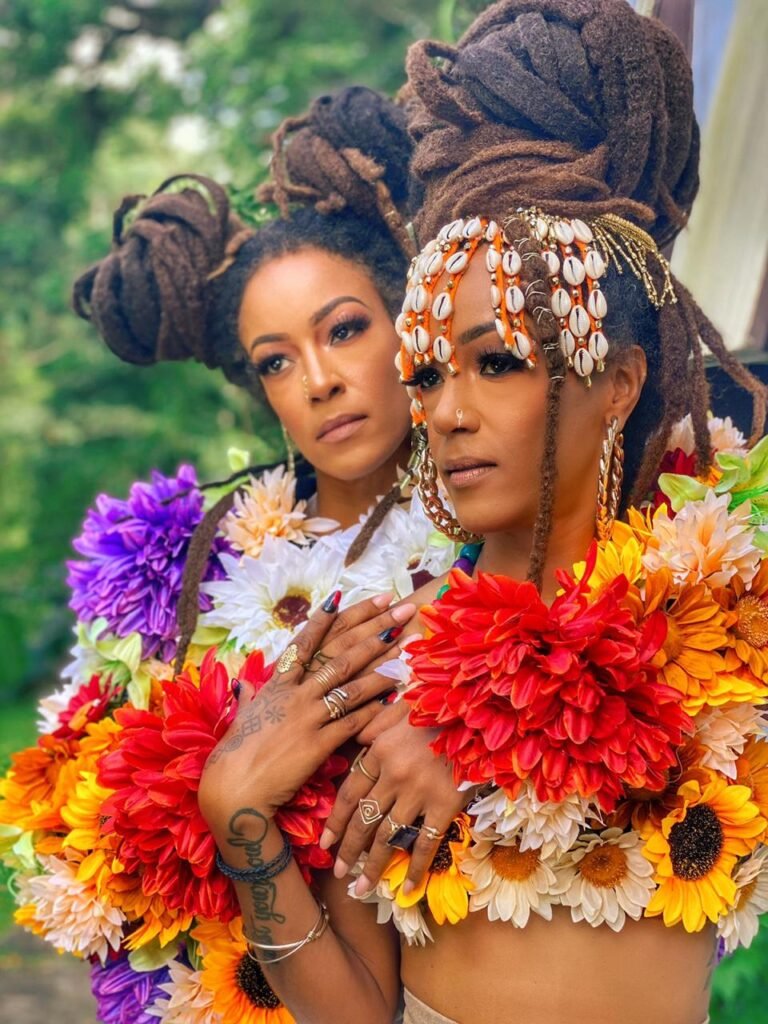 wadada teins in floral Caribbean styled photo
