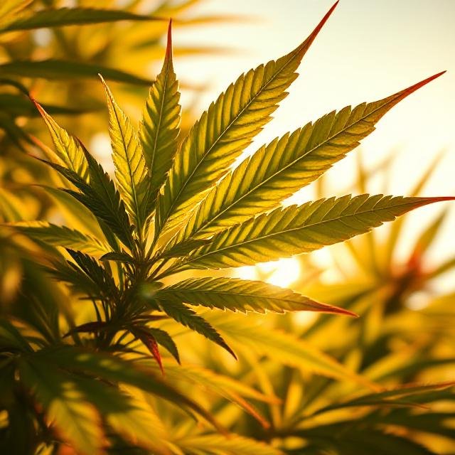 Close-up of cannabis leaves in natural sunlight — symbolising wellness and balance.